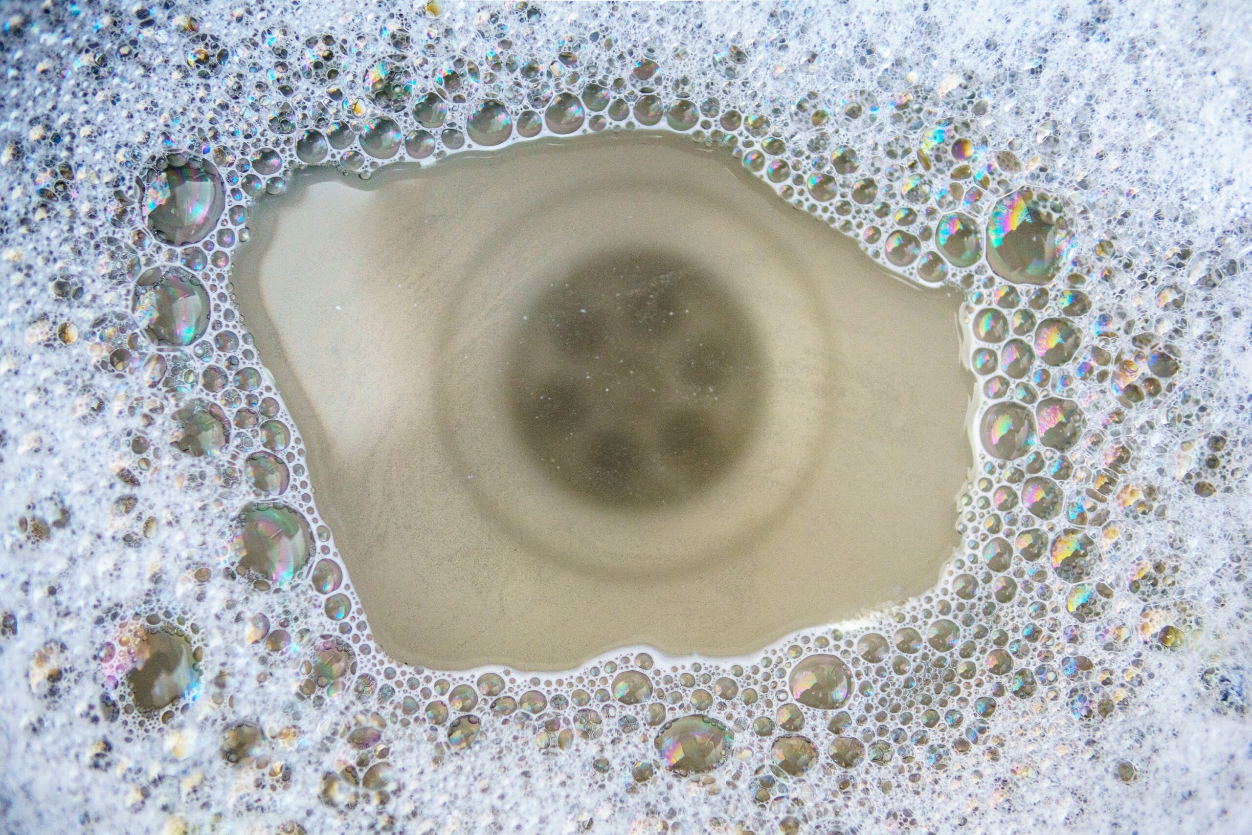 Clogged kitchen sink with standing water