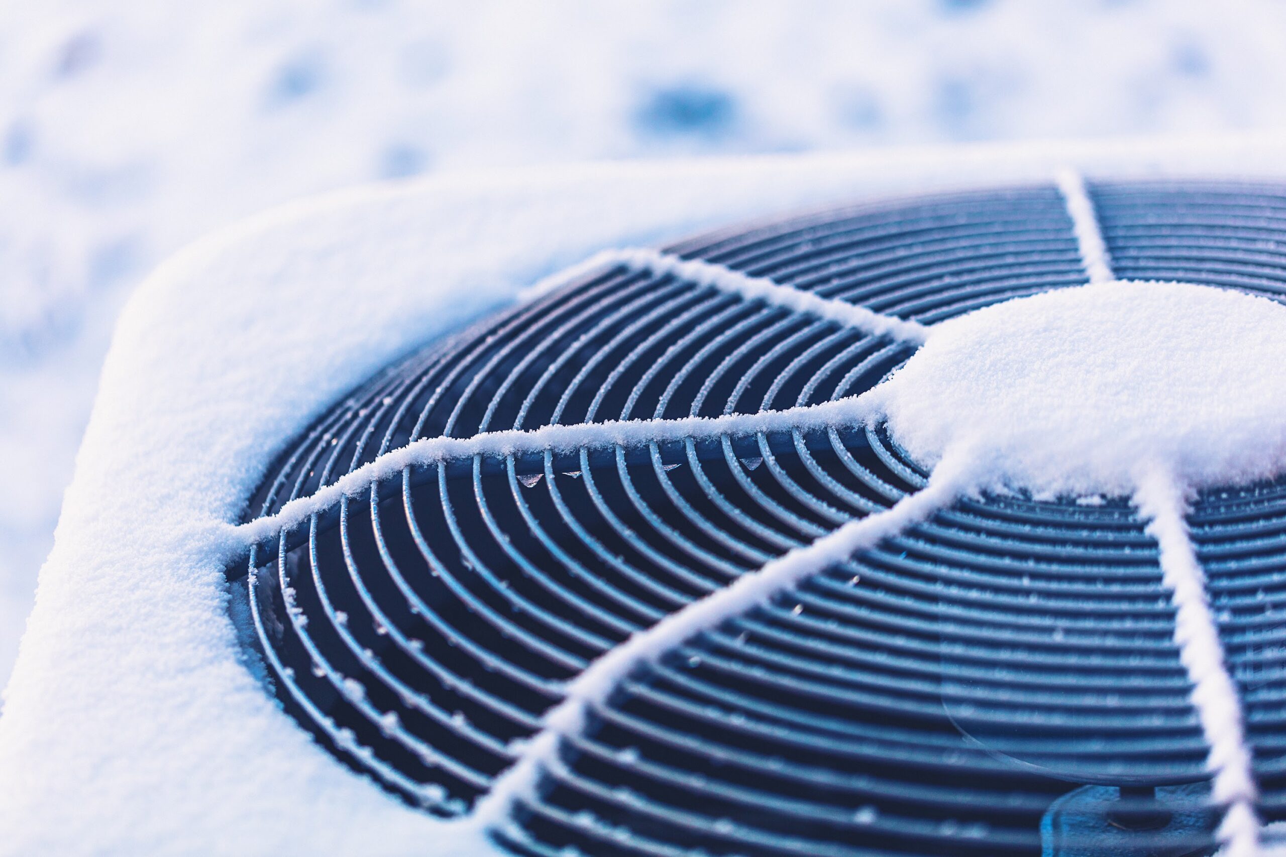 Heat pump in the snow