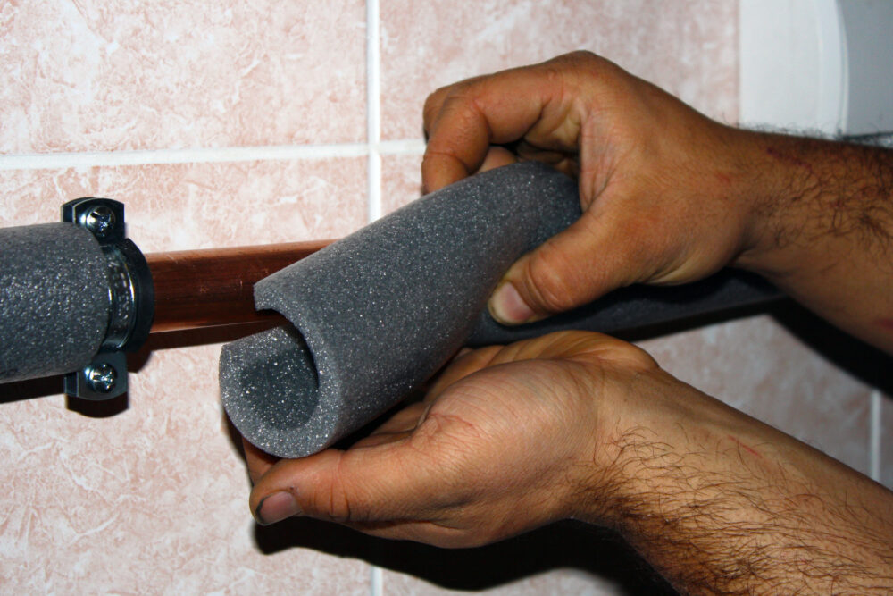 Insulating pipes with foam insulation